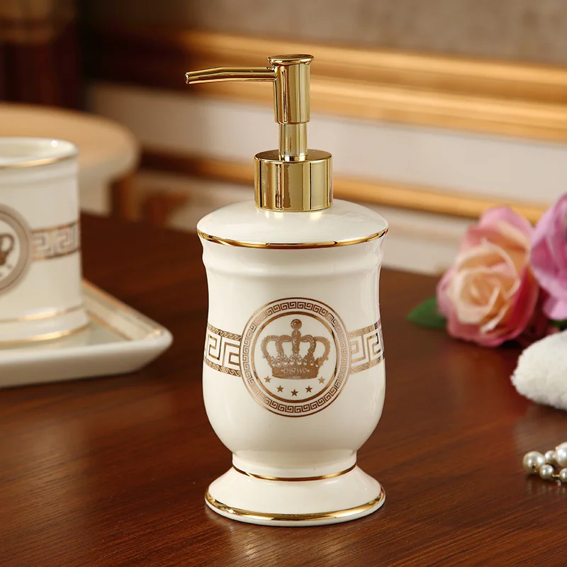 Bathroom Set Liquid Ceramics Soap Dispenser/Dish Toothbrush Holder Gargle Cup Tray Cotton Swab Box Sell Separately Nordic Style