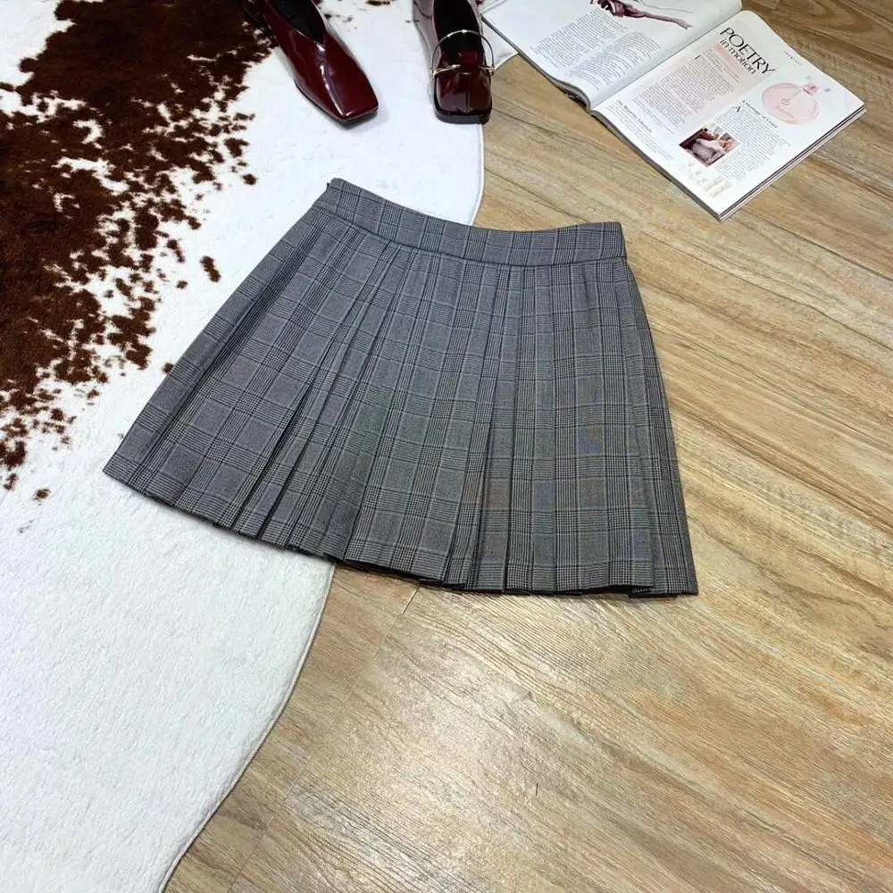2019FW Новая модная женская Клетчатая Шерстяная Женская плиссированная юбка Повседневная юбка ddxgz2 9,16