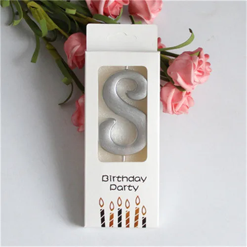 silvery 8 Золотые серебряные розы цифровые свечи на день рождения счастливое украшение для именинного торта Baby Shower свадебные подарки на день рождения украшения торта - Цвет: silvery 8