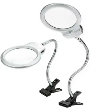 

Diamond painting tool Lighted Magnifier Clip on Table Top Desk LED Reading 2.5x 5x One Lens Magnifying Glass with Lamp ZP-2664