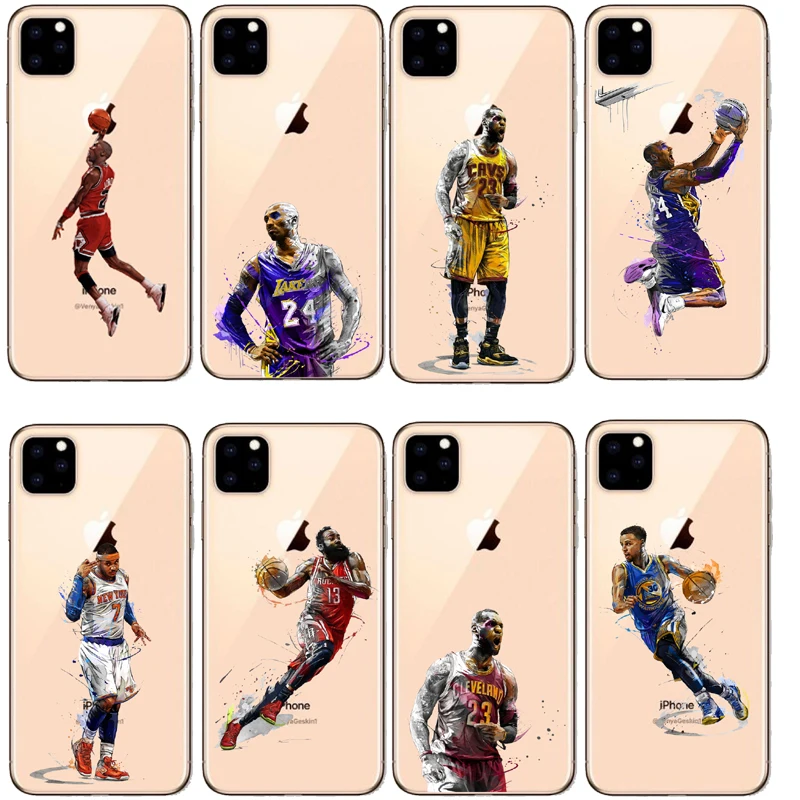 

Star Phone Case Basketball Star James Curry Harden Kyrie irving For iphone 11Pro 7 8 6 6S PLUS X XS XR 5S SE Silicone Capinha