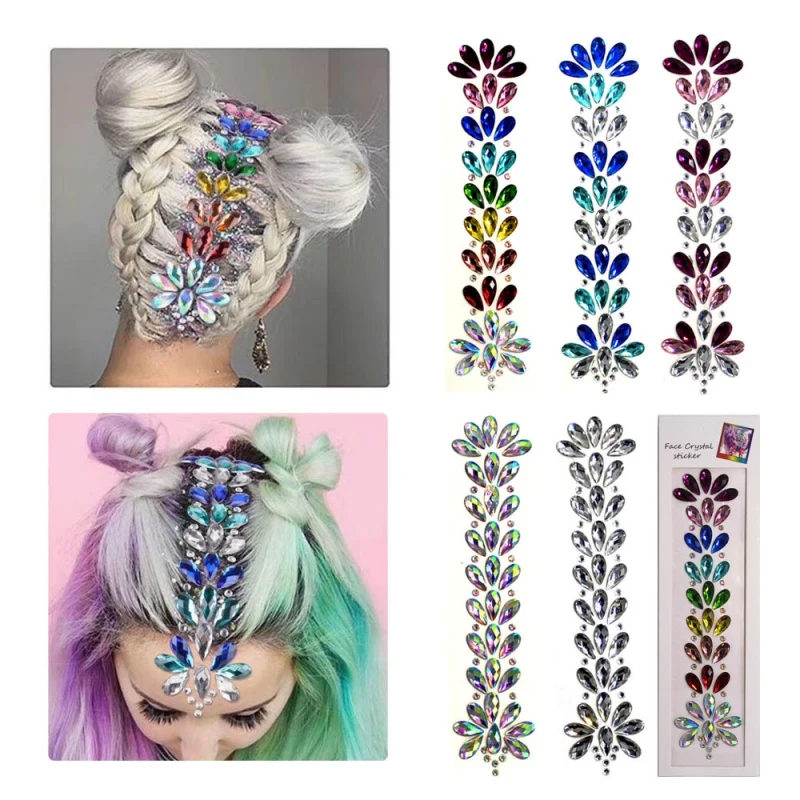 

Resin Hair Jewel Fore Headpiece Sticker Body Paint Decor Christmas Present Flower Crown Inspired 1pc