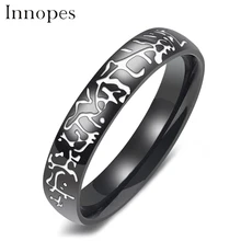 Innopes богемное черное керамическое кольцо из нержавеющей стали белое персональное зерно панк