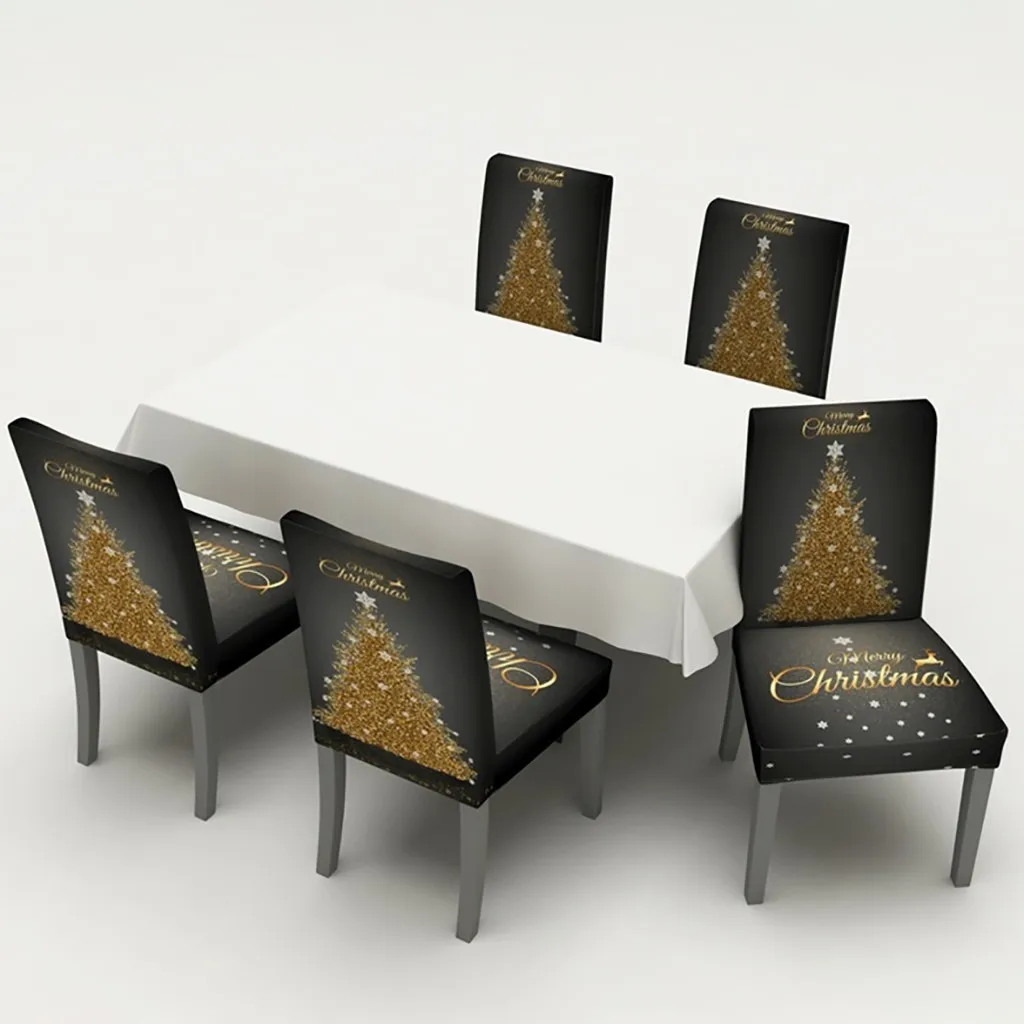 2 шт. чехлы на стулья для столовой, защитные чехлы на стулья, рождественские украшения для дома, снеговик, колокольчик, принт, housse de chaiseF1010