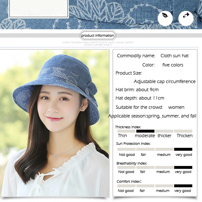 Summer Hat Panama For Women Visor Sun Protection UV Bucket Hat Beach Collapsible Cap beach hat women sun hat
