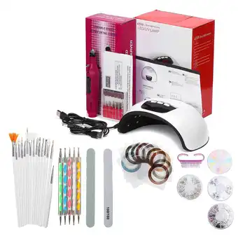 

Nail Art Set 45W UV LED LAMP for Manicure Gel Nail Polish Set Kit Gel Varnish Electric Nail Drill Manicure Sets Nail Art Tools