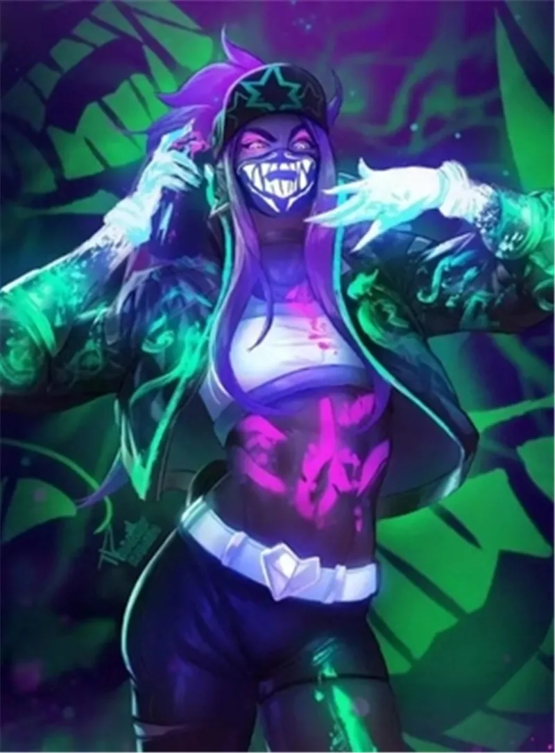 Игра Akali KDA K/DA Assassin Косплей S8 маска для лица ночное освещение косплей маска реквизит маски мышка с подсветкой рождественские подарки пылезащитный
