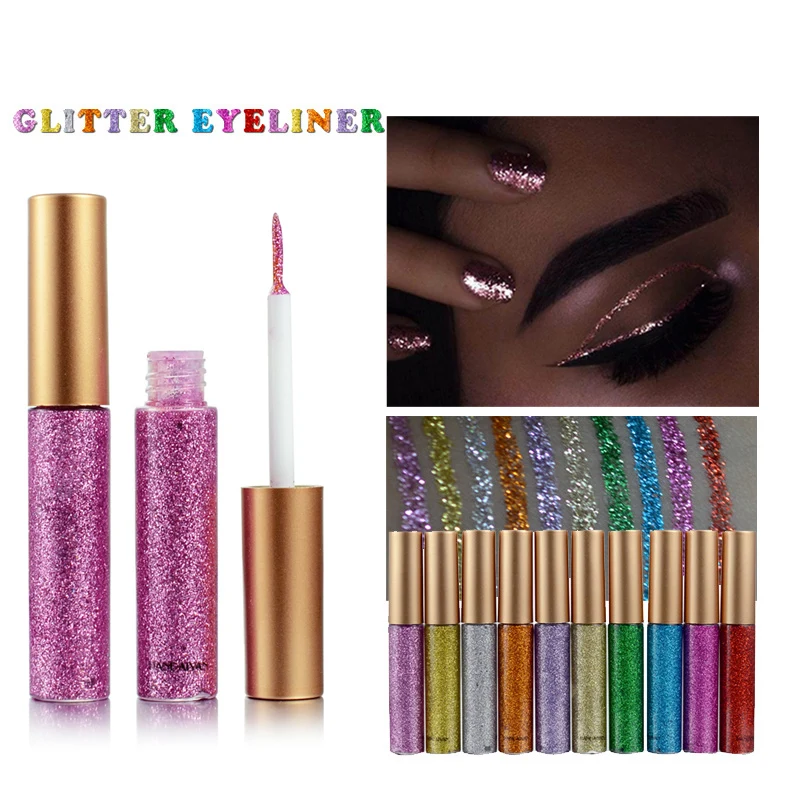 1pcsRosePurpleGlitterEyelinerLiquidEyelinerPencilMakeupStamps