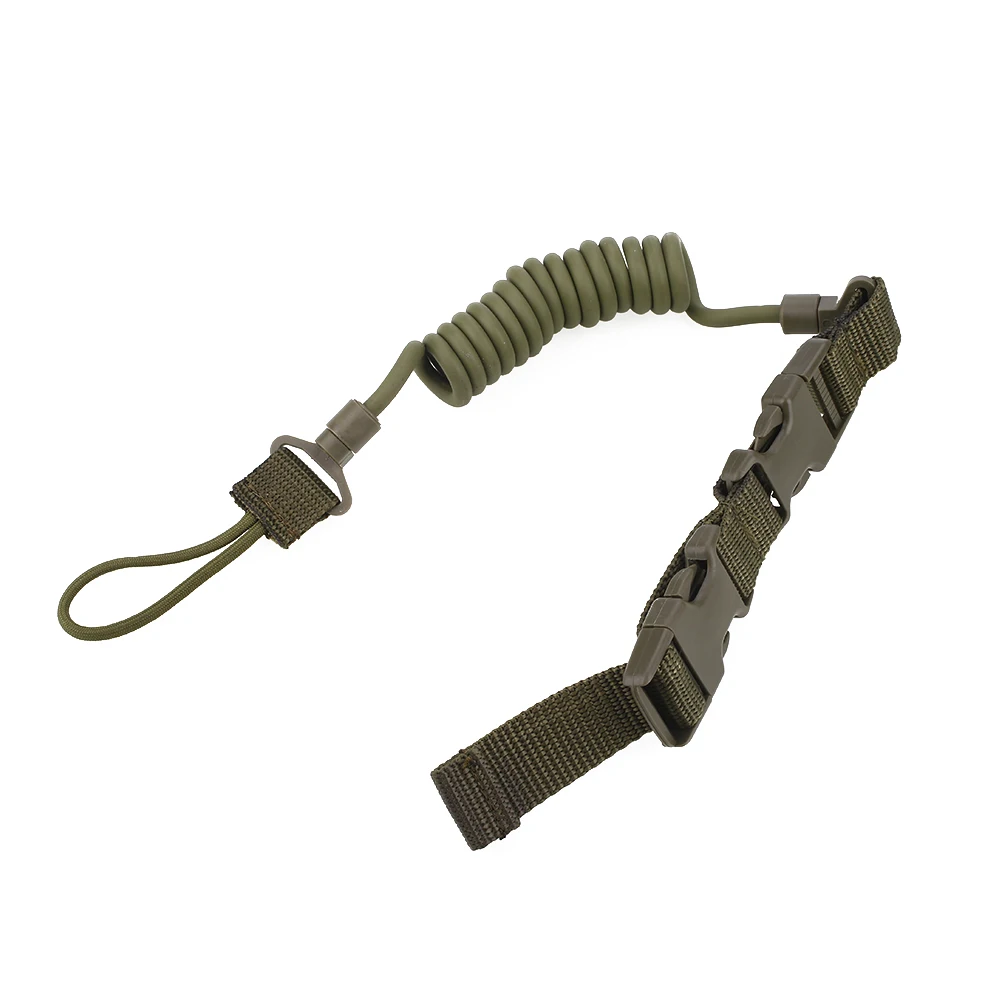 

Tactical Pistol Lanyard Spring Stretchy Adjustable Safety String Anti-Lost