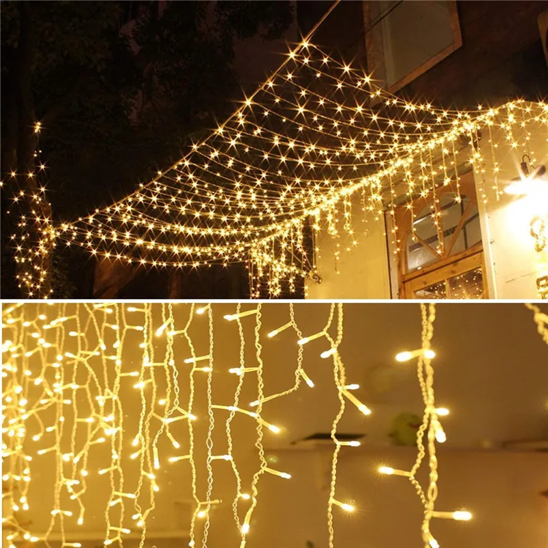 thumbnail image 1 of Decoración navideña 2023 Cortina de luces LED colgantes de 0,4 a 0,6 m, guirnalda de luces de carámbanos para exteriores, decoración de casa para Año Nuevo 2024, 1 of 5