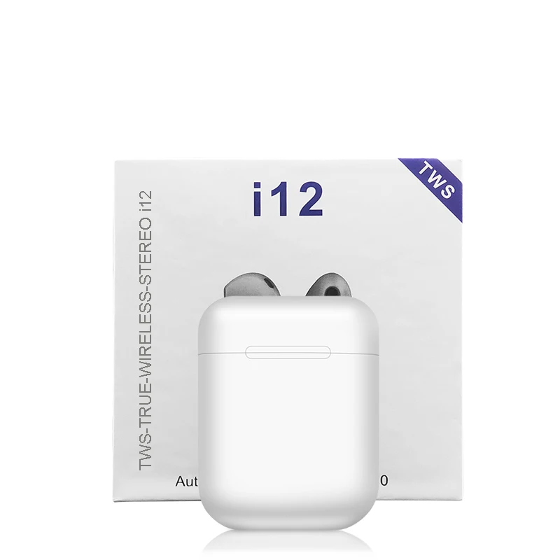 I12 TWS оригинальные беспроводные наушники Bluetooth наушники HIFI бас Bluetooth гарнитура Спортивная сенсорная кнопка с микрофоном PK i10 i7s i9 tws - Цвет: Белый