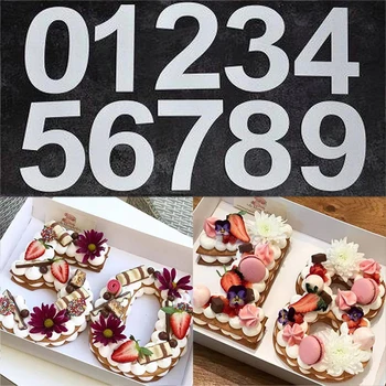 

4/6/8/10/12inch PET 0-8 Numbers Confeitaria Maker Birthday Cake Design Cake Mold Cake Decorating Tools Bakeware Pastry Tools