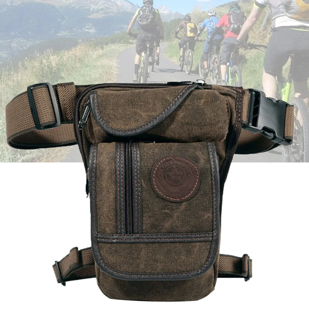 Drop Leg Bag Tatical Thigh Pouch Waist Packs for Motorcycle Steampunk Costume Outdoor Brown