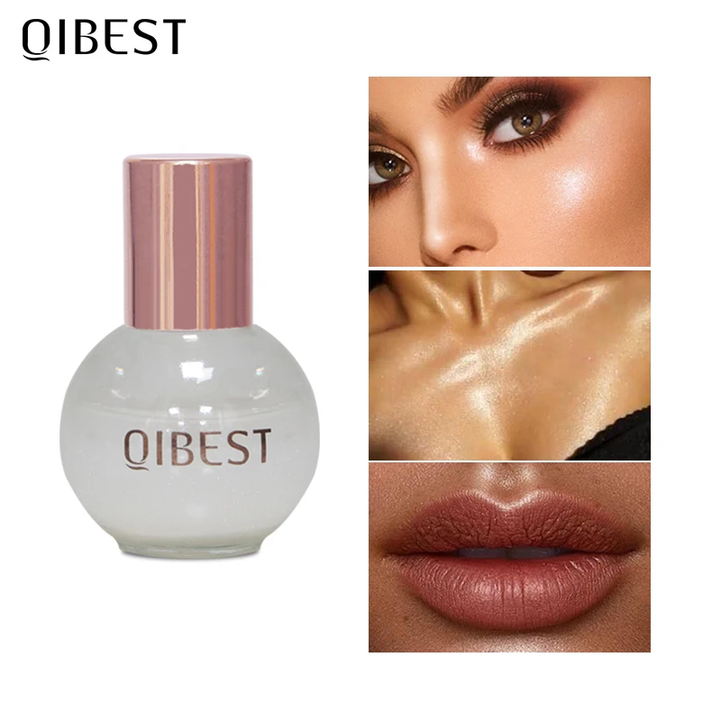 

QIBEST Newest Liquid Highlighter Bronzer Illuminating Face Shimmer Brighten Glow Highlighter Contouring Makeup Primer Cosmetics