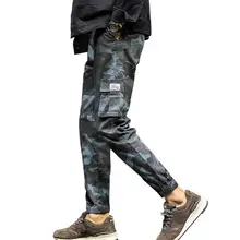 

50%HOT Men Casual Camouflage Ankle-tied Multi-pockets Cotton Sport Ninth Pants Trousers
