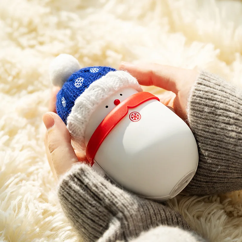

2 Modes Hand Warmer Christmas Snowman Rechargeable Electric Hand Warmer Portable Pocket Cartoon For Winter Gift To Girl