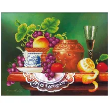 Алмазная вышивка Натюрморт с фруктами Рыжий Кот 30х40см