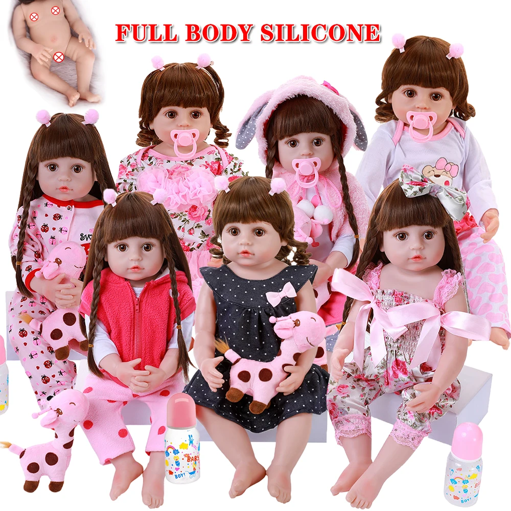 

22 Inch Reborn Baby Doll 56CM Lifelike Realistic Adorable Baby Dolls Toy Full Body Silicone Water Proof Bath Toy Soft Doll