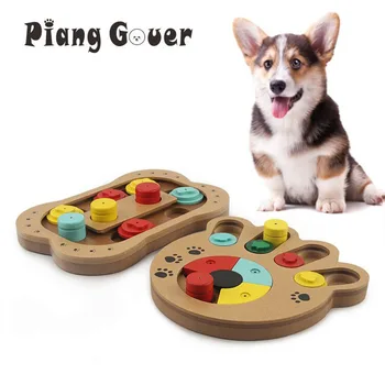 

New Style Pet Dog Educational Toy Bone Paw Prints-Shaped Wood Play Feeding Multi-functional Pet Toy Toy