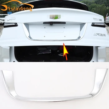 

For Cadillac XT4 2018-2019 ABS Chrome Rear Trunk License Plate Frame Cover Trim Car Styling Accessories