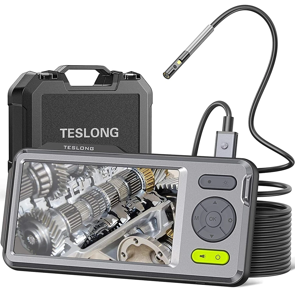 NTS500B 5.0" LCD Screen 5mm Dual Lens endoscope Camera 1080P Digital Videoscope Pipe Car Inspection Camera Borescope 1