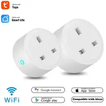 Tuya vida inteligente uk plug tomada inteligente wifi conexão de controle remoto com estatísticas de energia função de temporização para alexa google casa