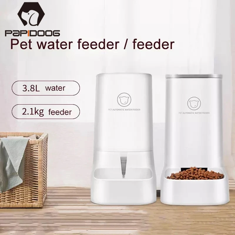 3.8L Large Capacity For Pet Dog Cat Automatic Food Feeder Detachable Bowl Water Dispenser Fountain Device Pet Supplies