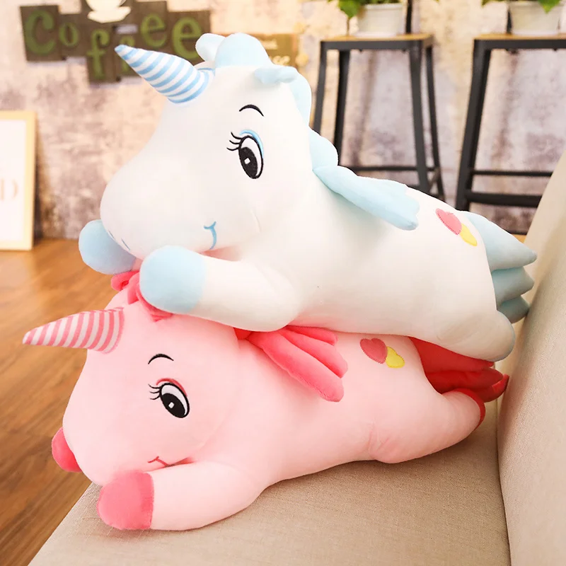 60-100 см Kawaii набивной единорог плюшевые животные мягкие детские плюшевые игрушки для девочек рождественский подарок, диванная подушка детские игрушки для сна