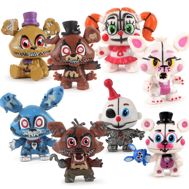 8 шт./компл. FNAF пять ночей у Фредди кошмар Фредди Бонни и Чика Funtime Foxy ПВХ Фигурки игрушки подарок на Рождество, Хэллоуин