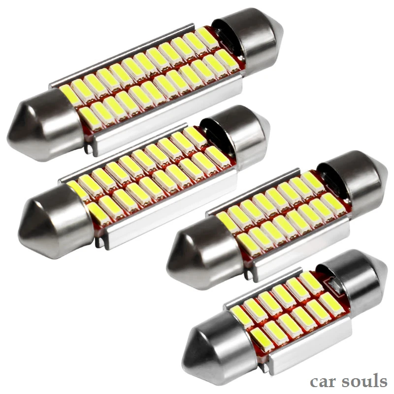 Гирлянда 31 мм 36 39 42 Светодиодная лампа C5W C10W супер яркая 4014 SMD Canbus без ошибок для