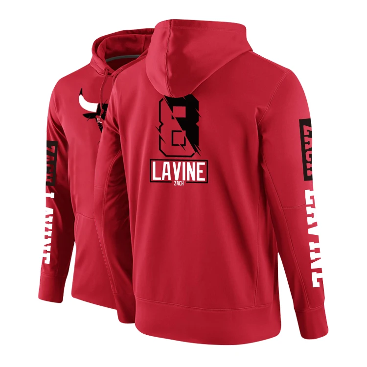 LaVine red Все восточные команды баскетбол спортивные толстовки мужские тренировочные толстовки флисовая зимняя одежда свободные размеры DPOY бренд дизайн - Цвет: LaVine red