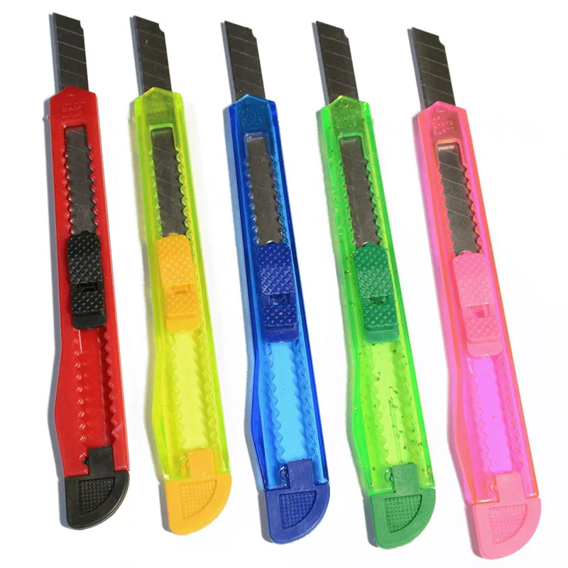 

Students Metal Knife Office Stationery Paper Cutter Handmade Cloth Scissors Plastic Box Knife 10G