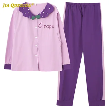 

Pregnancy Nursing Clothes Woman Clothes Long Sleeve Long Pants Sleepwear Fashion Homesuit Homeclothes Sleepwear Turn Down Collar