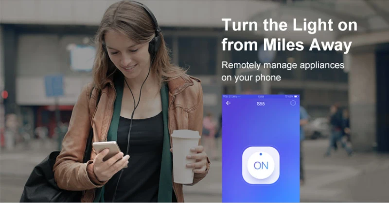 SONOFF S55 водонепроницаемый IP55 Wifi умная розетка таймер Открытый США/Великобритания/DE/FR/AU/ZA Plug APP/Vocie дистанционное управление работа с Alexa