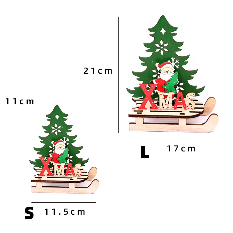 Деревянные Подвески в форме рождественской елки, Санта-Клаус, снеговик, Рождественская елка, олень, украшения для рождественской вечеринки, детский подарок K1411 G
