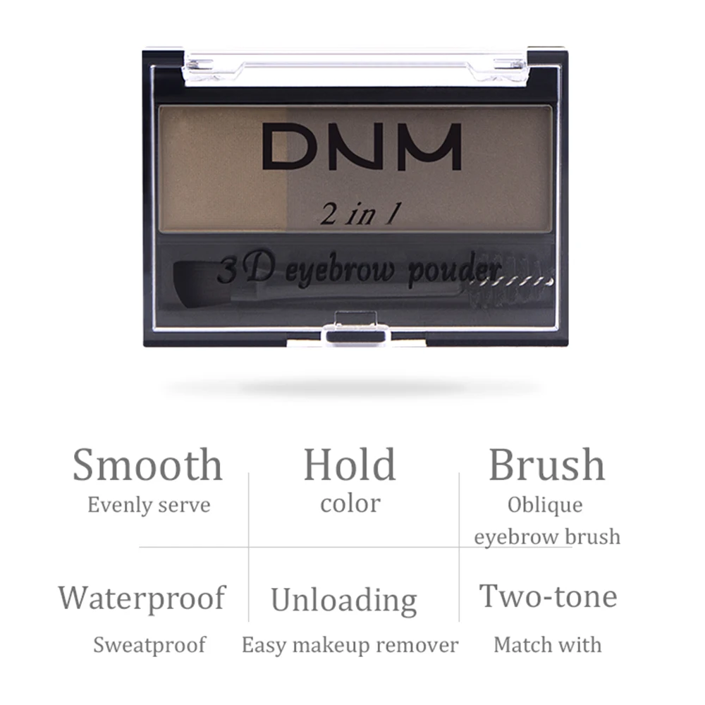 Double Color Eyebrow Powder Makeup Palette Natural Brown Eye Brow Enhancers 3D Eye Brows Shadow Cake Beauty Kit with Brush