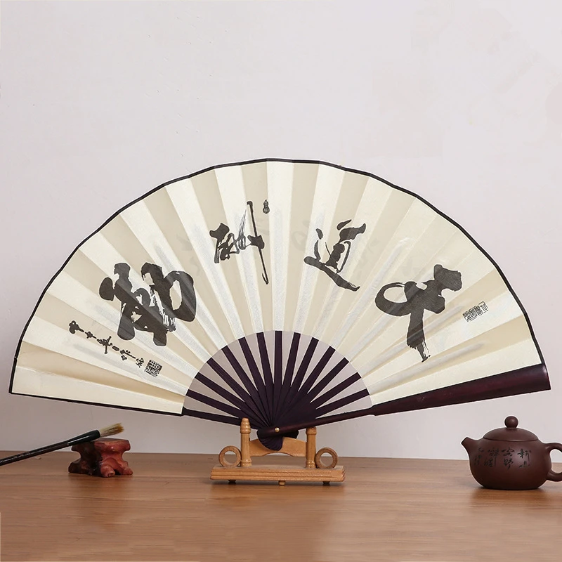 

1pcs Vintage Bamboo Fan Chinese Style Folding Silk Cloth Craft Fan Wedding Dance Party Hand Fan Home Decoration