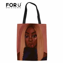 Design дизайнерские складные сумки для покупок для женщин, черные Волшебные африканские льняные сумки для женщин, сумка для покупок, многоразовая эко-сумки для женщин