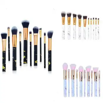 

Fashionable new easy to carry makeup brush set marble blush brush foundation brush loose powder brush high gloss makeup brush