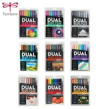 TOMBOW двойной головкой маркеры AB-T 10 шт./компл. каллиграфическая ручка Цвет ручка мягкая кисть для рисования выдвижения товары для рукоделия