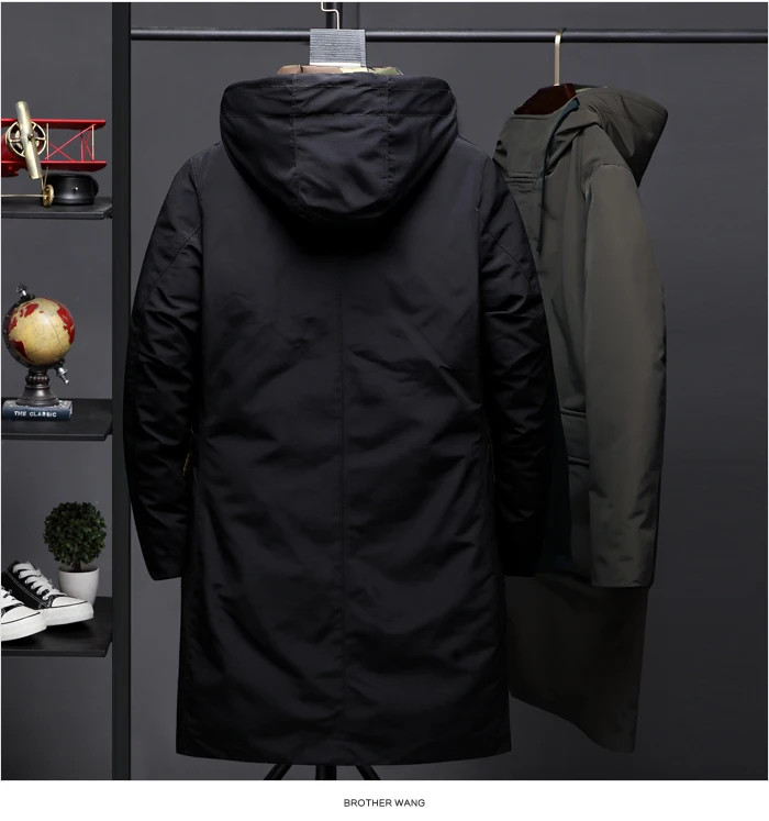 Winter New Men's Thick Hooded Jackets and Coats Fashion Camouflage Stitching Warm Long Parka Male Brand Clothing