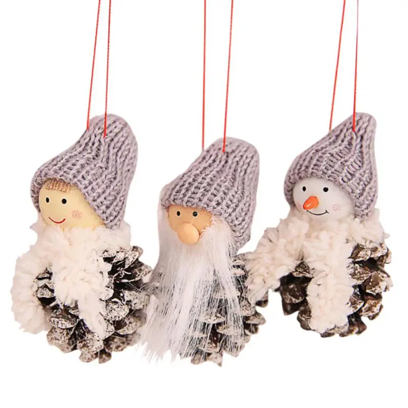 Милый Санта Клаус подвесные рождественские украшения кукла подарок 3 шт набор подвесная Елочная игрушка украшение дома - Цвет: 4