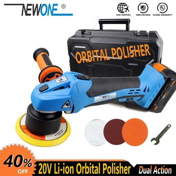 

NEWONE 20V Li-ion 5 inch 125mm Orbital Dual Action Polisher Variable speed for DA car Furniture polishing waxing sander machine