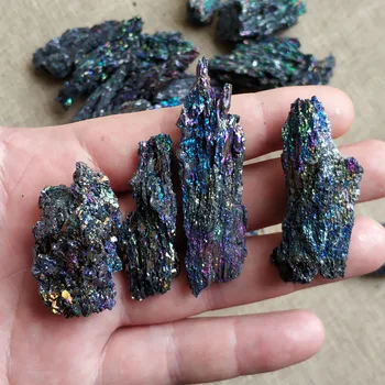 

Natural Colorful Ore Raw Ore Specimen Silicon Carbide Ornaments Peacock Color Crystal Raw Stone Fish Tank Flowerpot Landscape