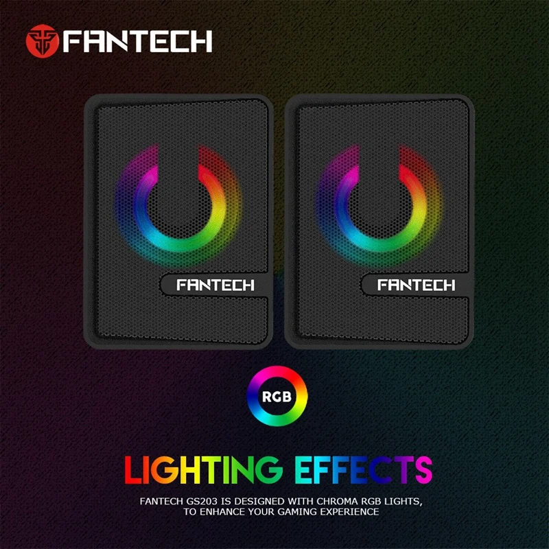 FANTECH GS203 компьютерный динамик мини RGB подсветка HIFI сабвуфер для ноутбука