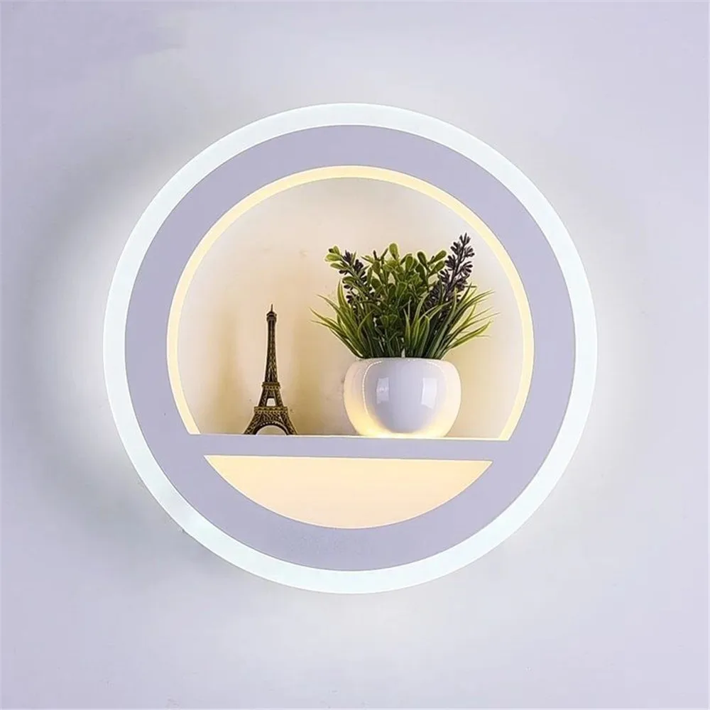 

LED Nordic wall lamp creative bedside bedroom lamp simple personality round staircase wall lamp simple modern aisle lamp