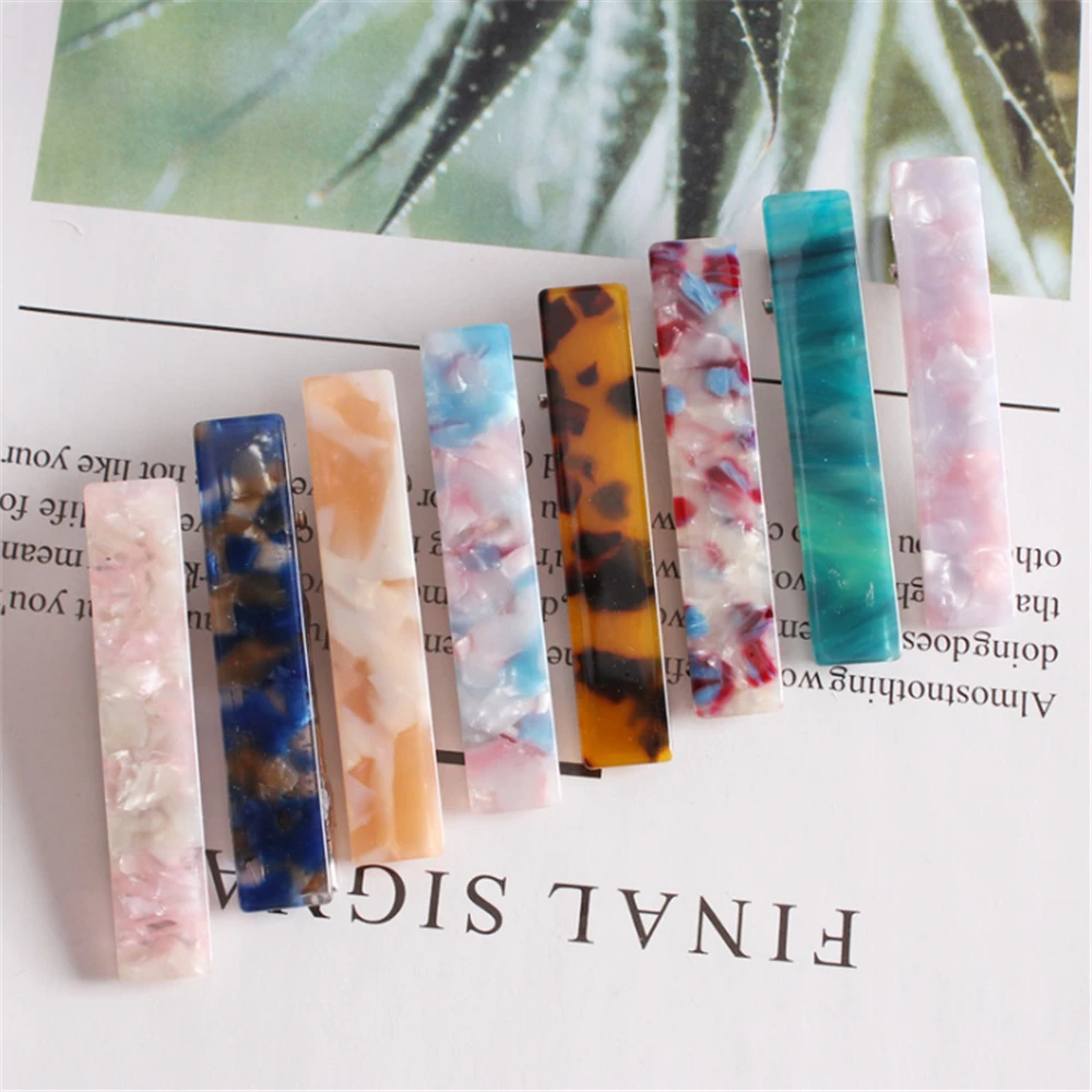 1PC New Fashion Leopard Hair Clips for Women Girls Vintage Resin Acetate Headwear Hairpins Barrettes Hairgrips Hair Accessories