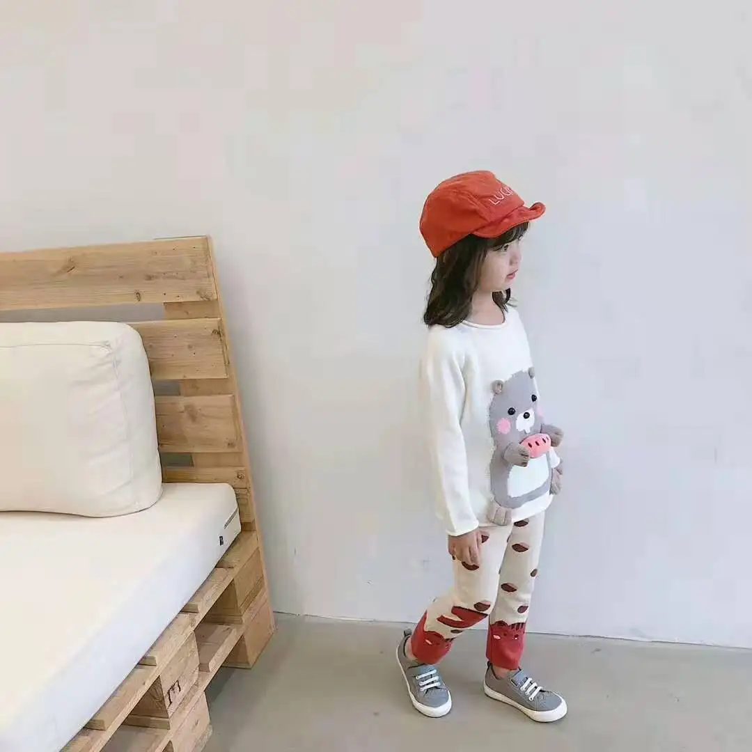 Ml0719 Autumn And Winter New Style Men And Women Baby Cute Animal Leggings CHILDREN'S Knit Pants