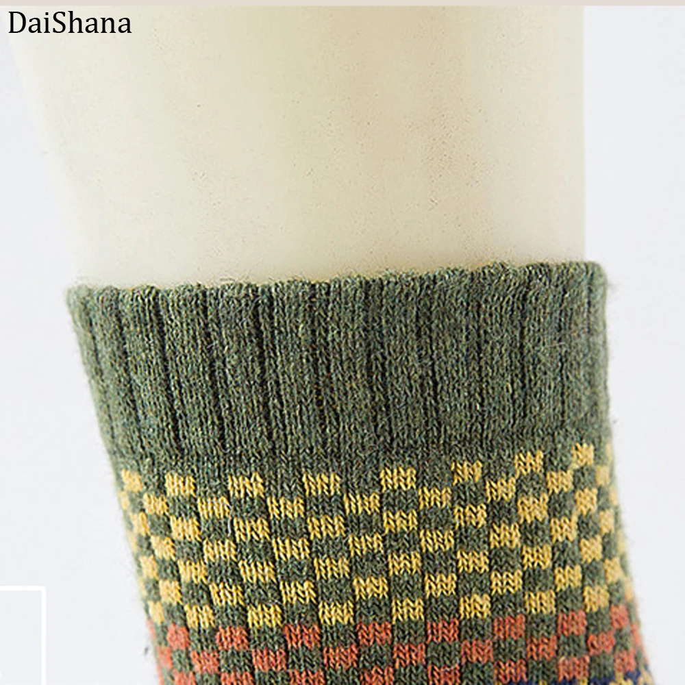 DaiShana/1 пара, повседневные мужские мягкие толстые теплые носки, новые зимние мужские носки, ретро стиль, дышащие рождественские носки, цветные носки, подарок