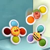 3pc Boy Children Bathing Sucker Spinner Suction Cup Animal Swimming Toy  Baby Bath Toys For Kids Funny Child Rattles Teether 1
